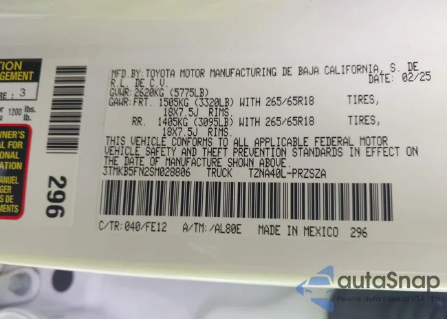 3TMKB5FN2SM028806: 43258727