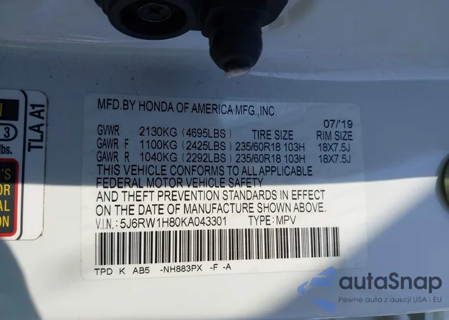 5J6RW1H80KA043301: 43258761