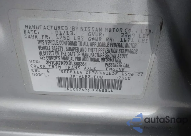 3N1CN7APXDL868361: 43258770