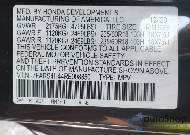 7FARS4H44RE008850: 43259887