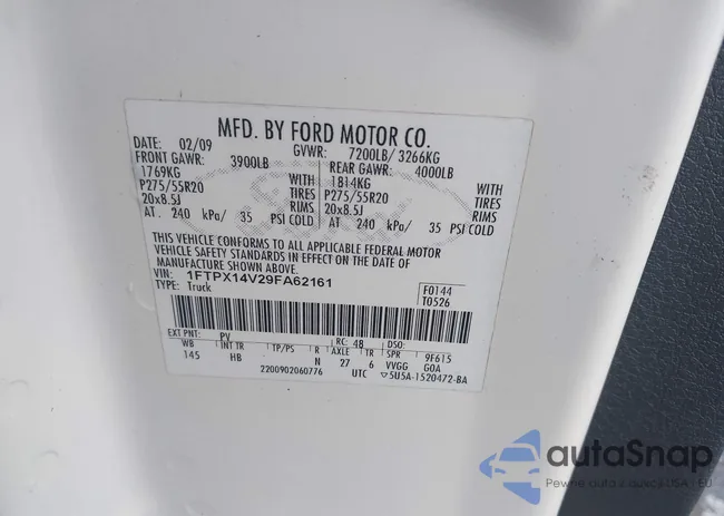 1FTPX14V29FA62161: 43259920