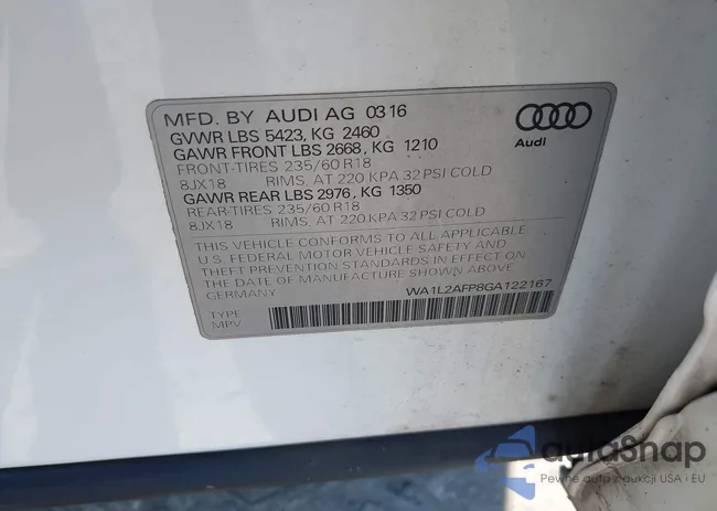 WA1L2AFP8GA122167: 43260079