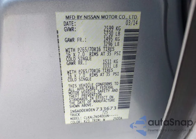 1N6AD0ER0EN733673: 43260104