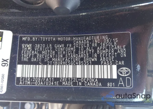 2T1BURHE5GC485351: 43260216