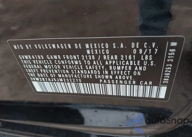 3VW2B7AJ5JM232270: 43260394