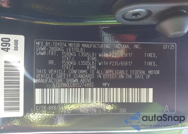 5TDYRKEC8SS274893: 43260397