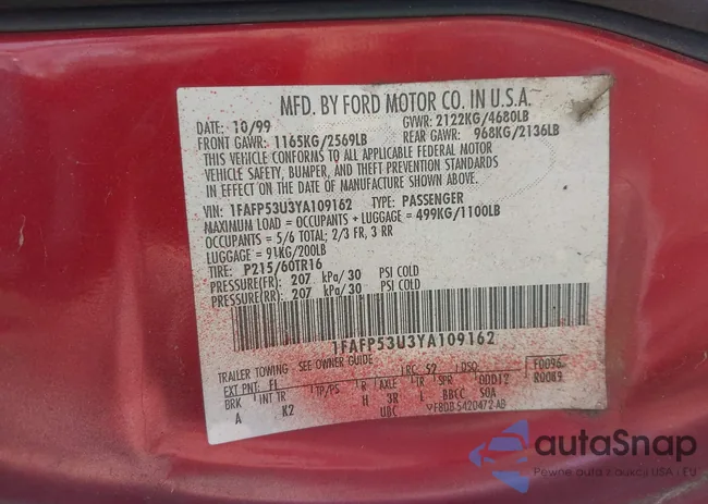 1FAFP53U3YA109162: 43259452