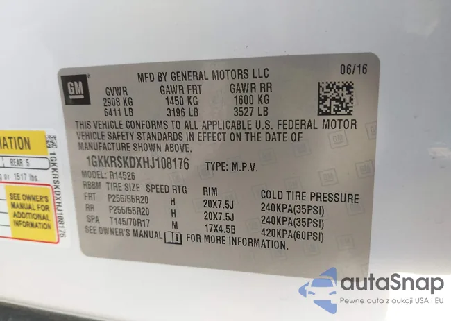 1GKKRSKDXHJ108176: 43259643