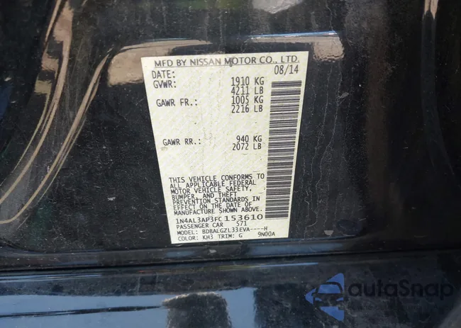 1N4AL3AP3FC153610: 43260967