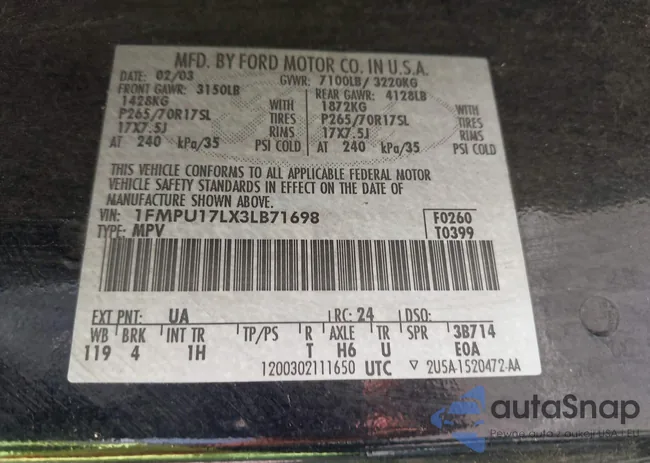 1FMPU17LX3LB71698: 43261008