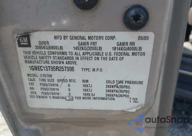 1GNEC13T95R257306: 43261069