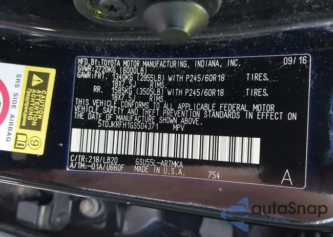 5TDJKRFH1GS504371: 43261224