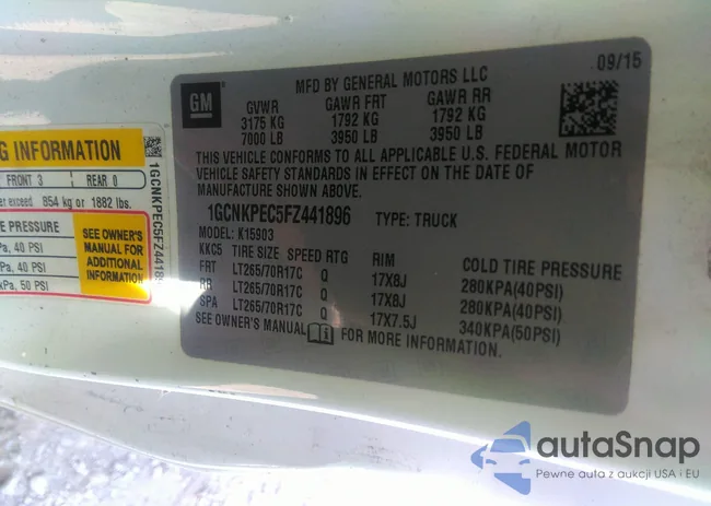 1GCNKPEC5FZ441896: 43261259