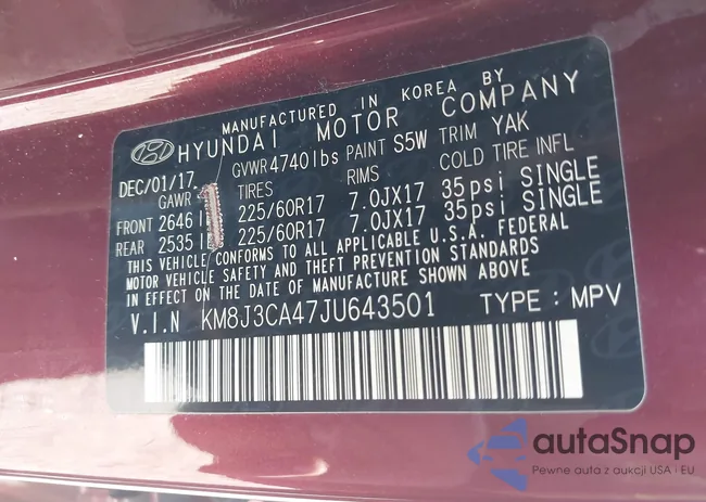 KM8J3CA47JU643501: 43261270