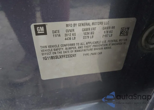 1G11B5SLXFF233241: 43261330