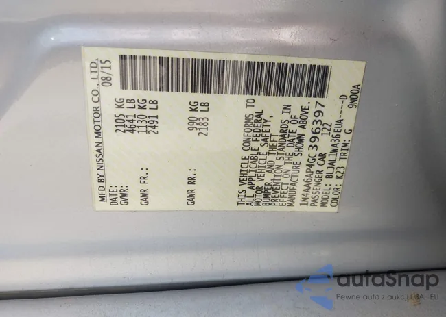 1N4AA6AP4GC396397: 43261343