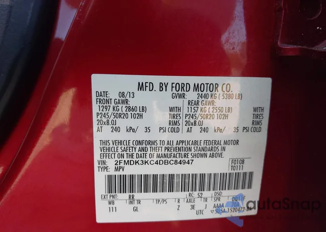 2FMDK3KC4DBC84947: 43261349