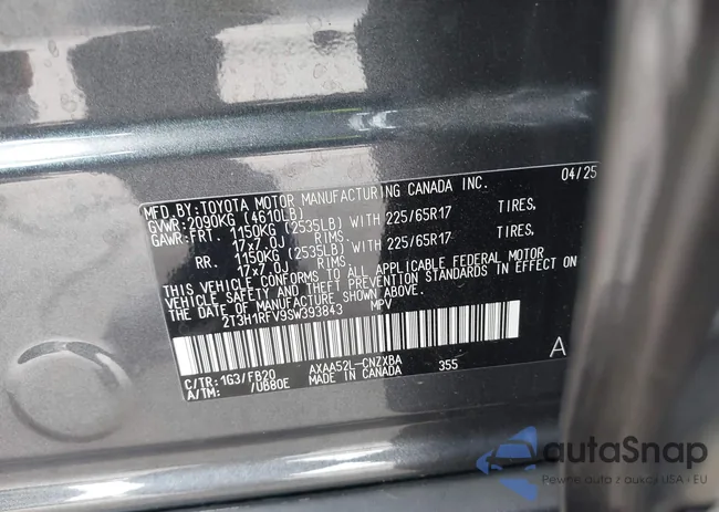 2T3H1RFV9SW393843: 43261369