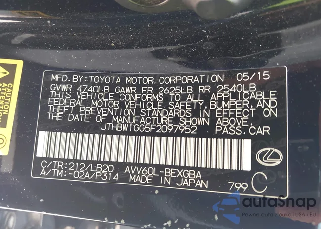 JTHBW1GG5F2097952: 43261419