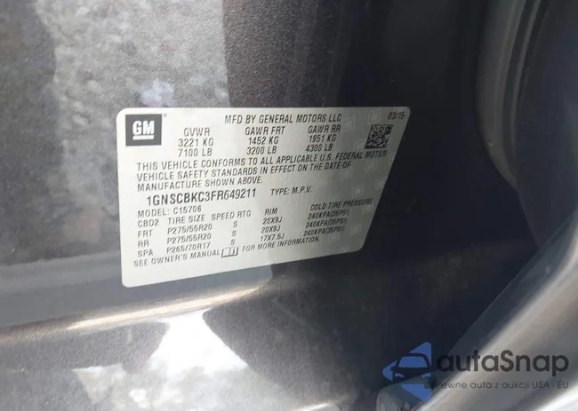 1GNSCBKC3FR649211: 43260542