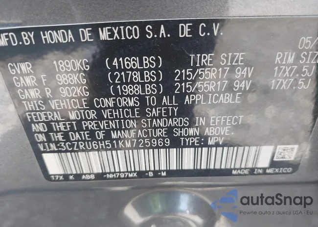 3CZRU6H51KM725969: 43260829