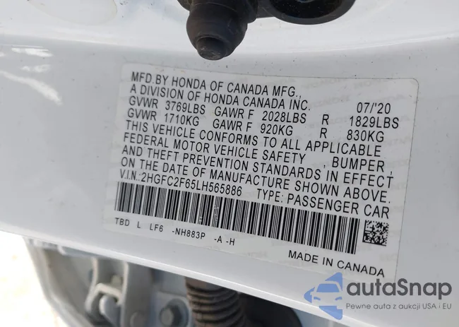 2HGFC2F65LH565886: 43262024