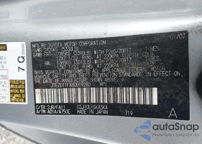 JTEZU11FX80019280: 43262104