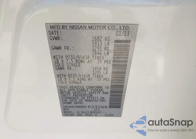 5N1AR2MN8DC633566: 43262176