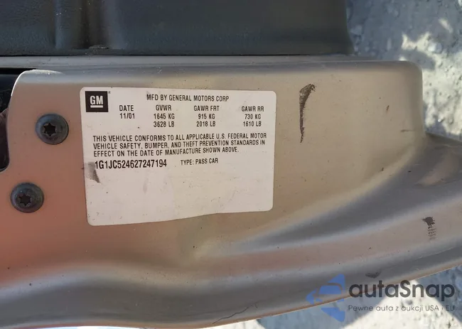 1G1JC524627247194: 43262196