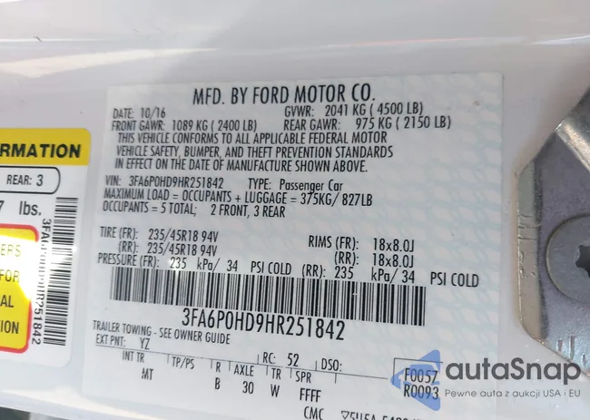 3FA6P0HD9HR251842: 43262221