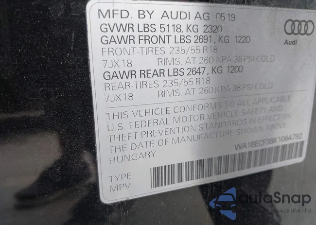 WA1BECF38K1064792: 43262241