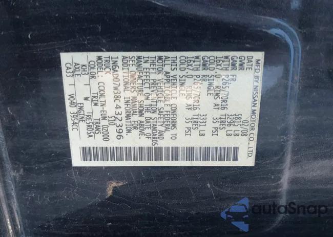 1N6AD07W38C432396: 43262249