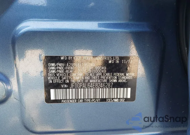 JF1GPAL64E8246287: 43262250