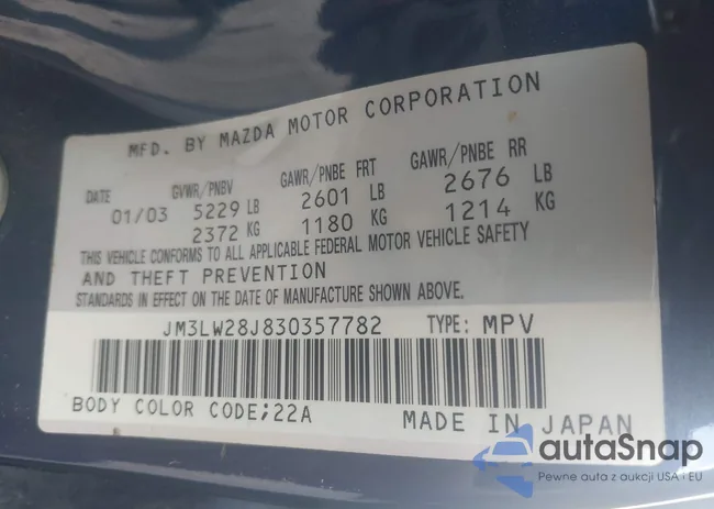 JM3LW28J830357782: 43262328