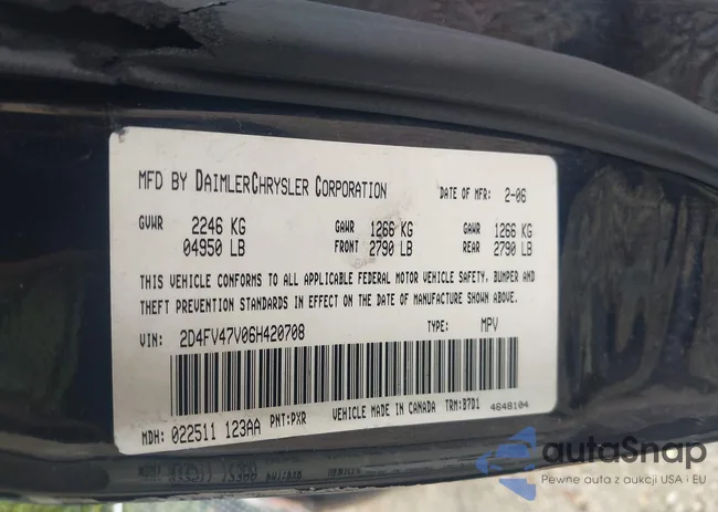 2D4FV47V06H420708: 43262349