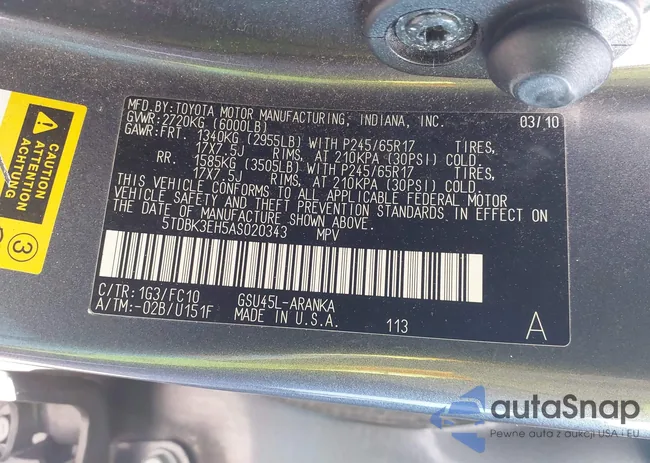 5TDBK3EH5AS020343: 43262350