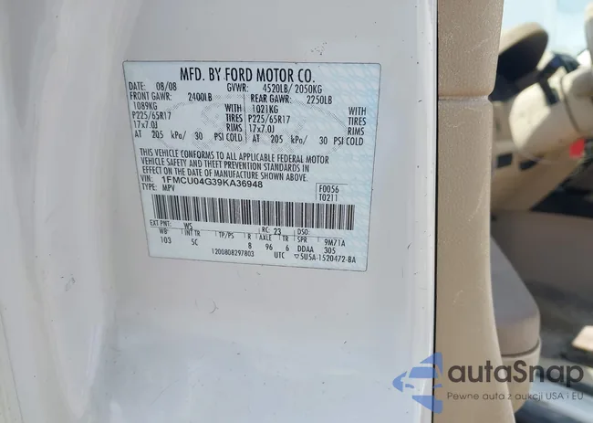 1FMCU04G39KA36948: 43262365