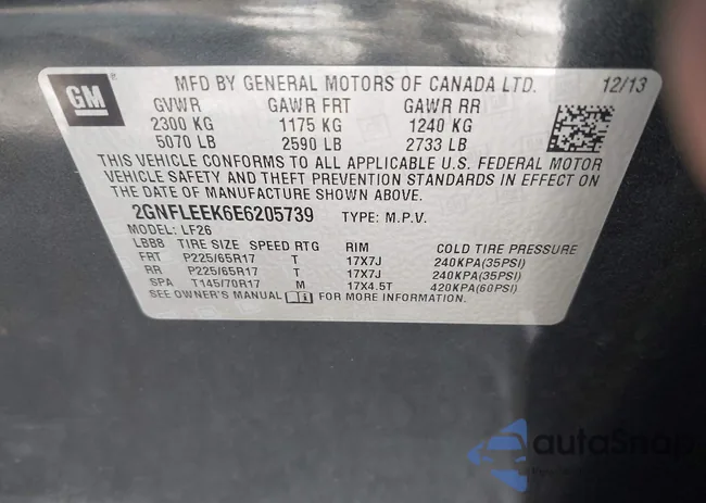 2GNFLEEK6E6205739: 43261433