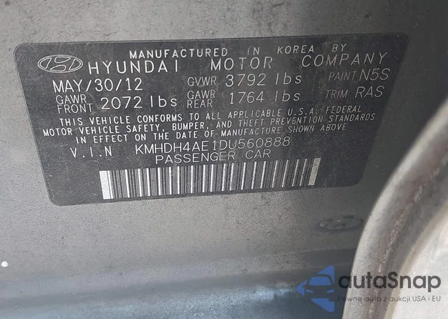 KMHDH4AE1DU560888: 43261502