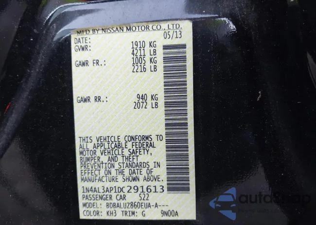 1N4AL3AP1DC291613: 43261515