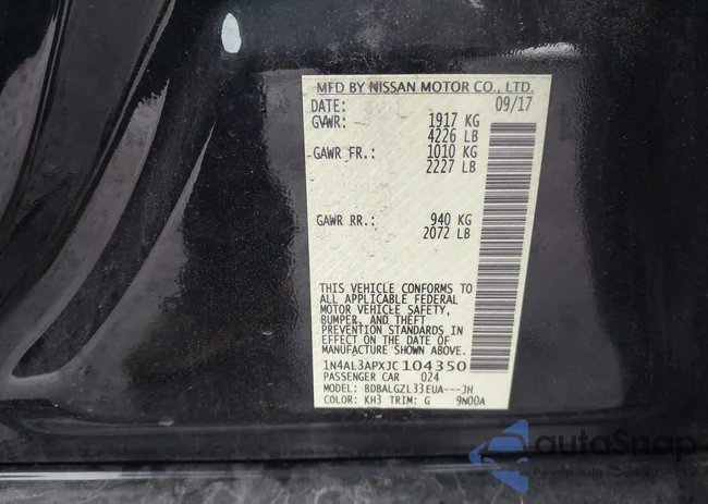 1N4AL3APXJC104350: 43261525