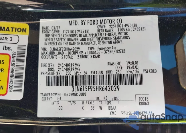 3LN6L5F95HR642029: 43261641