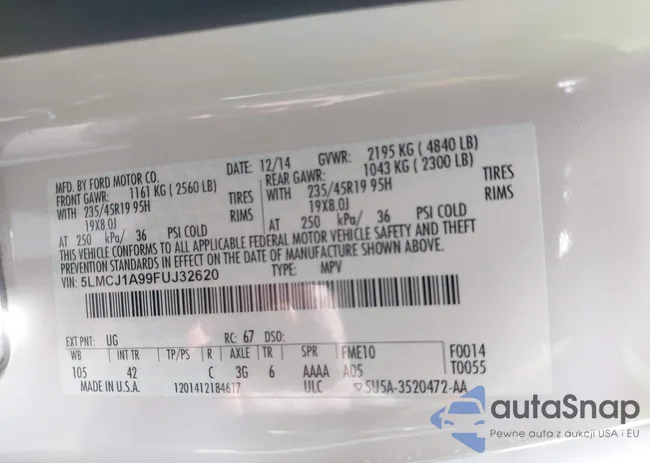 5LMCJ1A99FUJ32620: 43261667