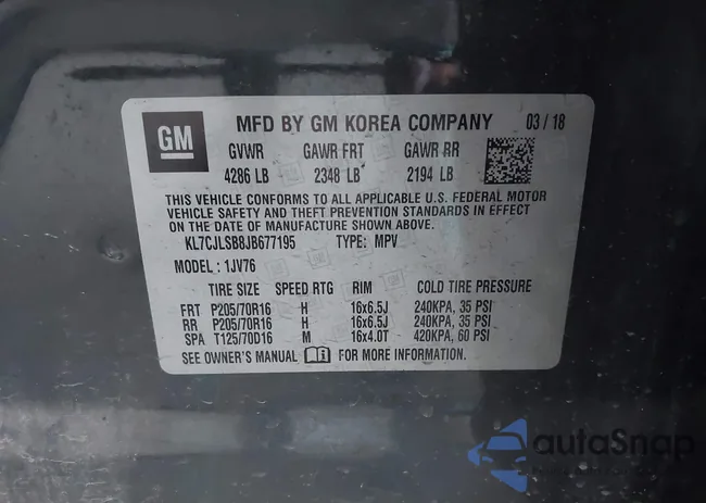 KL7CJLSB8JB677195: 43261680