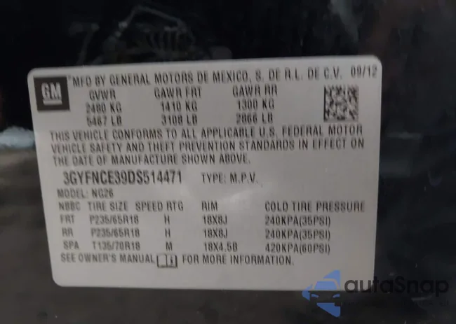 3GYFNCE39DS514471: 43261704