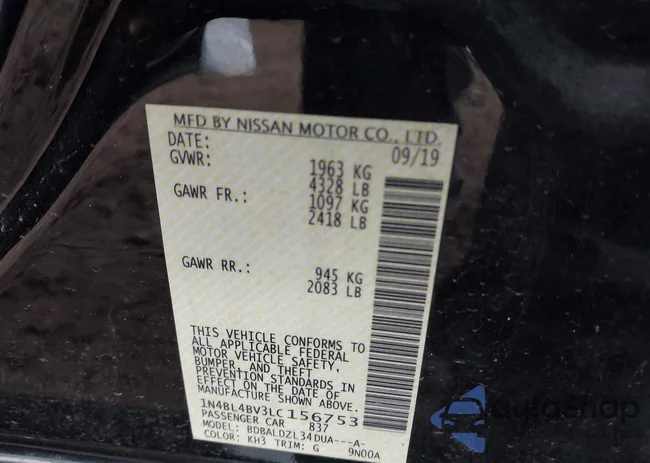 1N4BL4BV3LC156753: 43261708