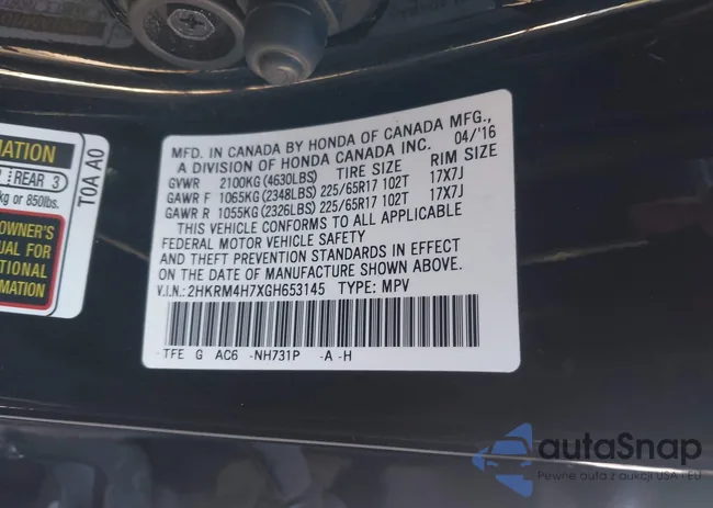 2HKRM4H7XGH653145: 43261740