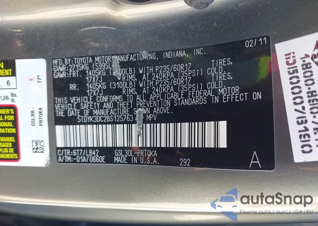 5TDYK3DC2BS125763: 43261826