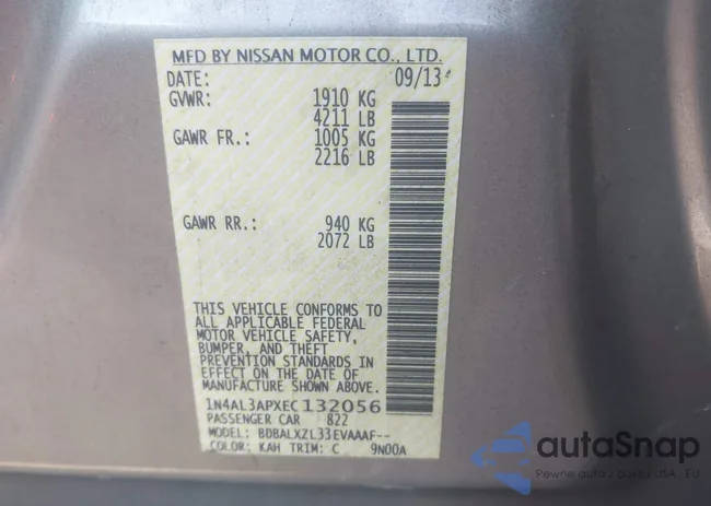 1N4AL3APXEC132056: 43262865