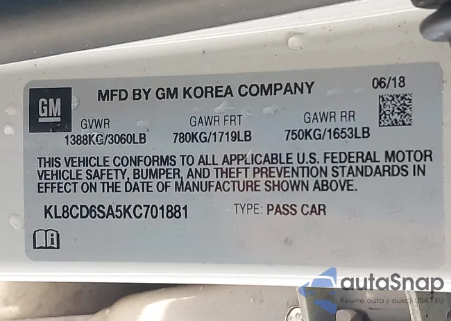 KL8CD6SA5KC701881: 43262911